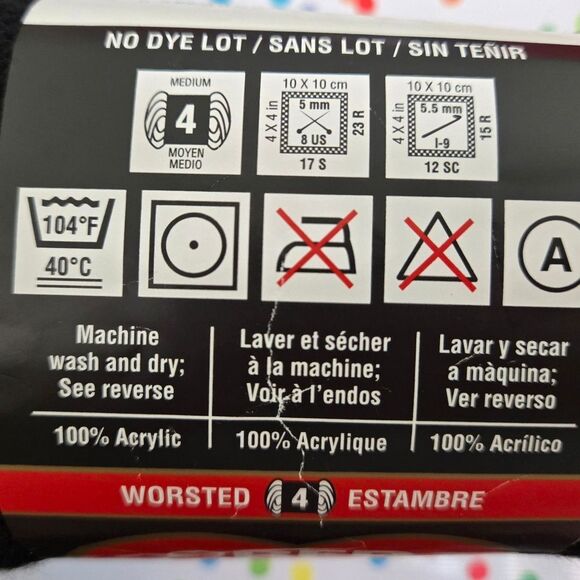 πππβRed Heart Soft Yarn Bundle - Black, Red, Purple, White HALLOWEEN BUNDLE - Picture 6 of 12